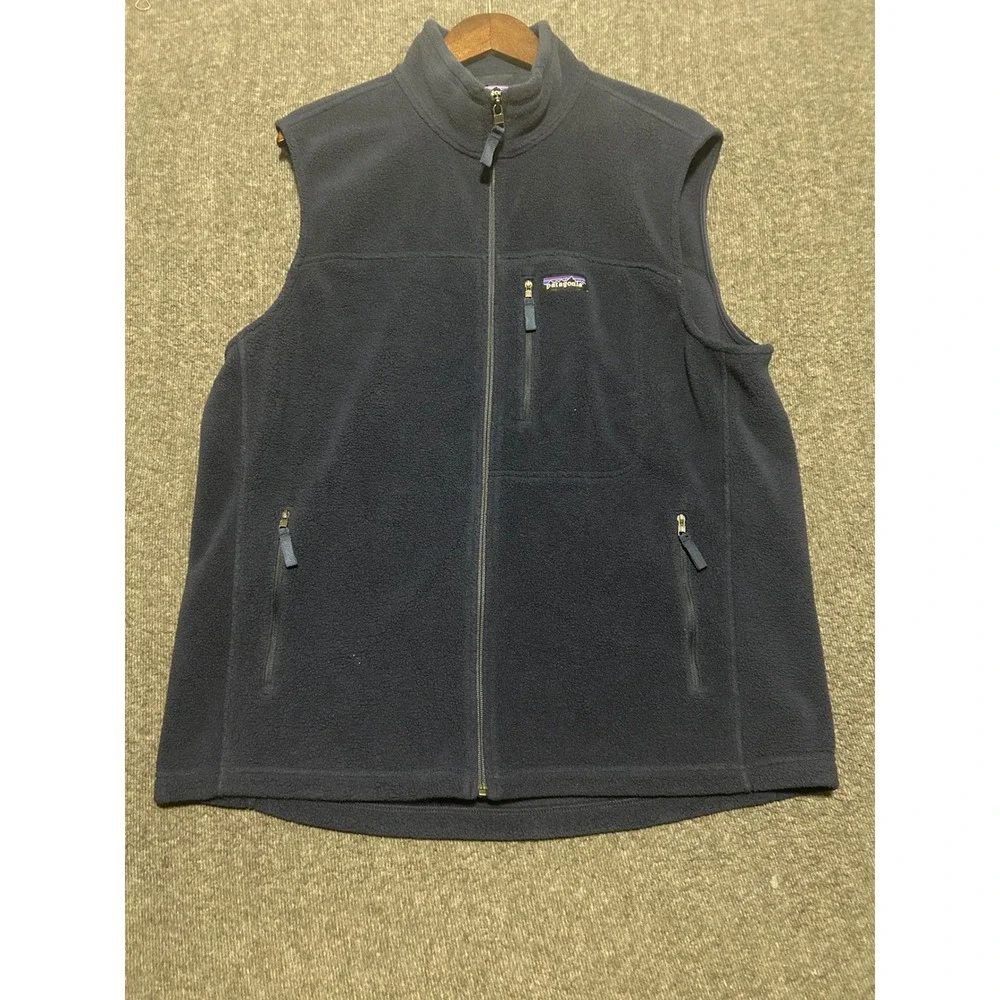 Patagonia synchilla classic vest fleece mens blue size XL full zip